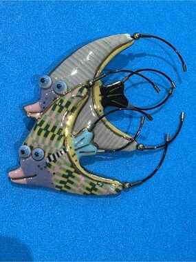 Cynthia Chuang Double Angelfish Porcelain Pin